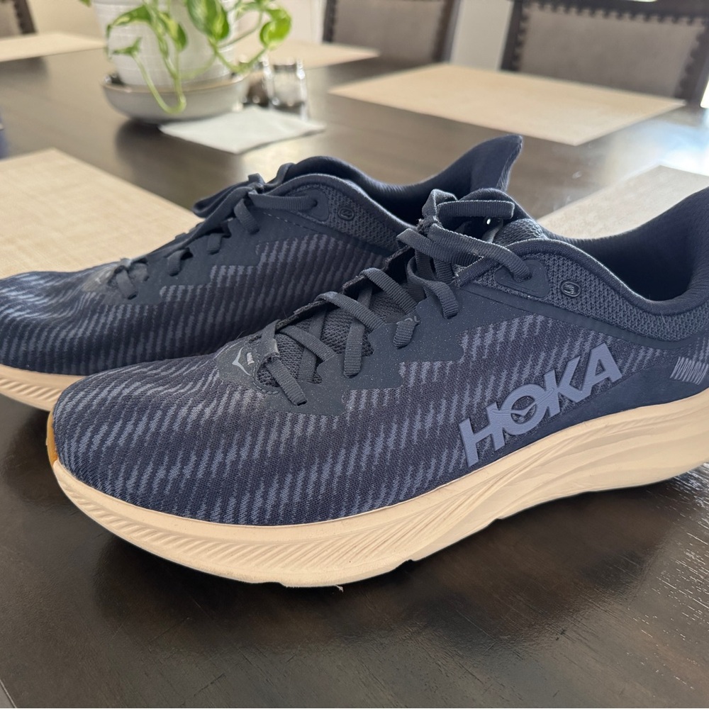 Hoka Men's Solimar Sneakers in Navy and Cream